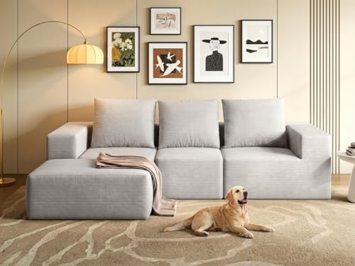 YITAHOME Ecksofa L-Form, Boneless Sofa mit Schlaffunktion, Modular Cord