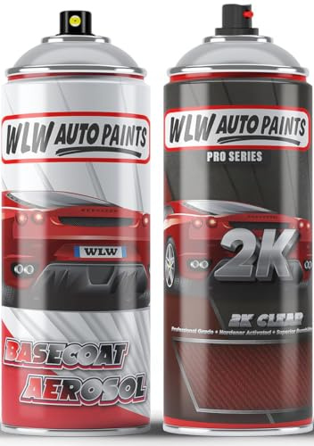 Xtremeauto Aerosol Spray Paint Basecoat + 2K Lacquer For Ford Magnetic Metallic 0FU/7325/FM6E/J Pull Pin Hardener Activated 2K Clear Coat – High Gloss UV Resistant Finish – 400ml Cans
