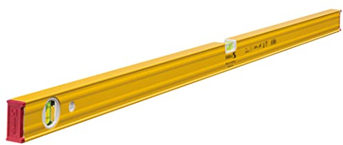 STABILA Wasserwaage Type 80 AS, 120 cm, verstärktes Alu-Profil, 1 Horizontal-Libelle, 1 Vertikal-Libelle, integrierte Rutsch-Stopper, Made in Germany