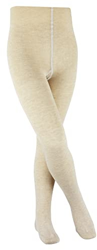 FALKE Unisex Kinder Strumpfhose Family K Ti nachhaltige Baumwolle dick einfarbig 1 Stück, Beige Sand Melange 4650, 122-128