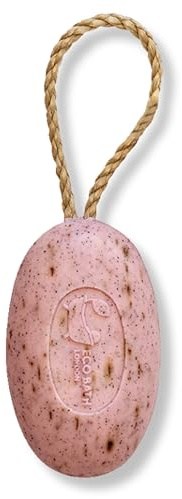 Eco Bath London Rose Soap on a Rope 220g - Luxurious and Eco Friendly Body Wash Bar with Shea Butter, Natural Shower Gel Bar for Smooth and Hydrated Skin