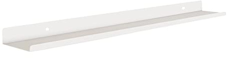 MILUKA Mensola da Parete Sospesa 70 cm | Mensola da Muro Design in Metallo bianco | Porta Quadri, Fotos, Pianti e Collezioni | Salvaespazio e Decorazione Murale a la casa