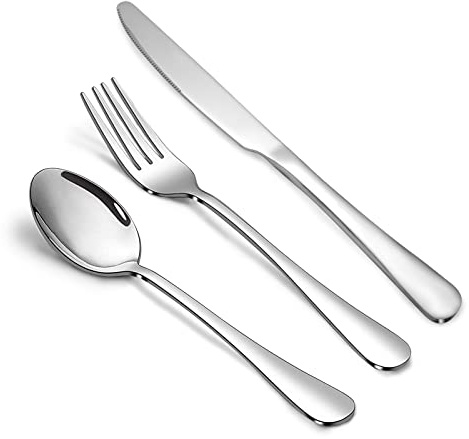 24-Piece Silverware Set, Flatware Set for 8, Food-Grade Stainless Steel Tableware Cutlery Set, Mirror Finished Utensil Sets for Home Restaurant