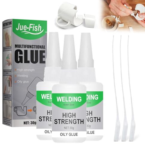 3 unidades de pegamento instantáneo, potente pegamento universal, superpegamento impermeable, fuerte y extra fuerte, para plástico, resina de cerámica y cristal