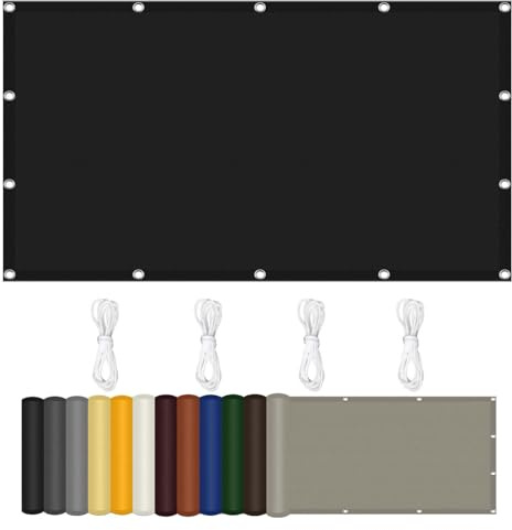 UV Resistant Shade Sail 130x200 cm - Waterproof Canopy with Installation Accessories for Outdoor Garden Patio Party Pergola Balcony - Black Sun Protection