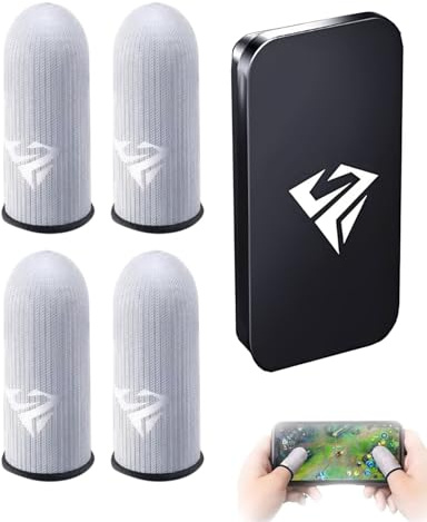 HUVZOR 2 Paia Finger Sleeves Gaming, Manicotti per Dita da Gioco, Guanti Traspiranti per Touch Screen, Guanti per Le Dita per Giochi Mobili Pubg, Touchscreen per Pollice Mobile, Accessori Gaming