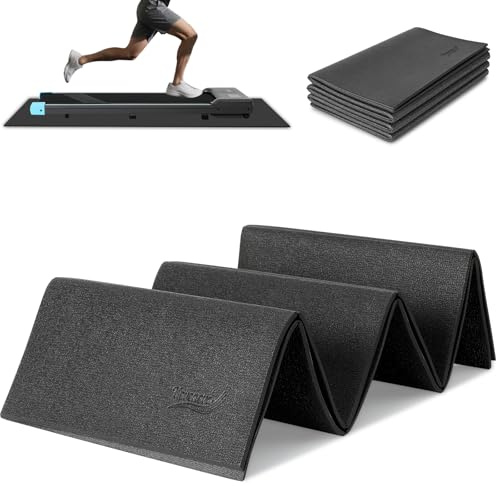 Novonova Esterilla de protección para Equipo de Ejercicio, Estera Fitness plegable 120x80cm, Suelo para gimnasio en casa 6mm para bicicletas estáticas, cinta de correr, Resistente Alfombrilla Protect