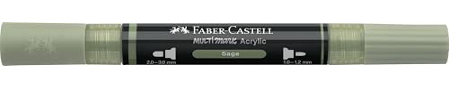 Faber-Castell Multimark Acrylic Dual Marker Colour 172, Sage, Art Set Supplies, Water-Based Acrylic Marker Pen, Double Ended, Bold & Fine Tip, Art Markers, Colouring Pens, Highlighters