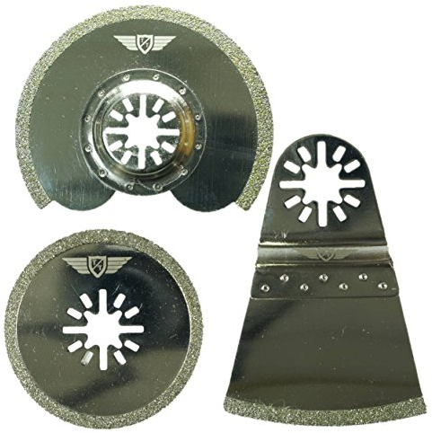 3 hojas de lechada de diamante TopsTools UNKA3DB compatibles con Bosch Fein (no StarLock) Makita Milwaukee Einhell Ergotools Hitachi Parkside Ryobi Worx Workzone Multiherramienta