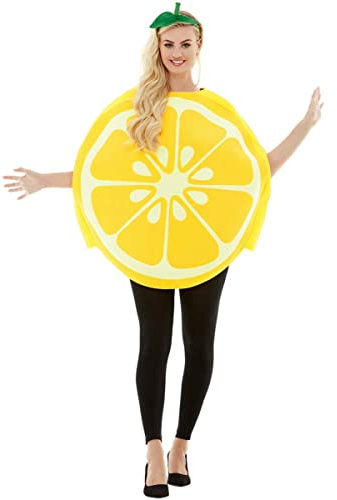 Funidelia | Disfraz de limón para hombre y mujer Fruta, Comida - Disfraz para adultos y divertidos accesorios para Fiestas, Carnaval y Halloween - Talla única - Amarillo