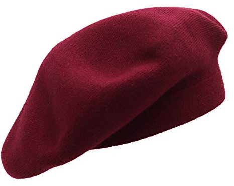 Umeepar Damen Französischen Baskenmütze Mütze Reversible Kaschmir, Einheitsgröße, Weinrot