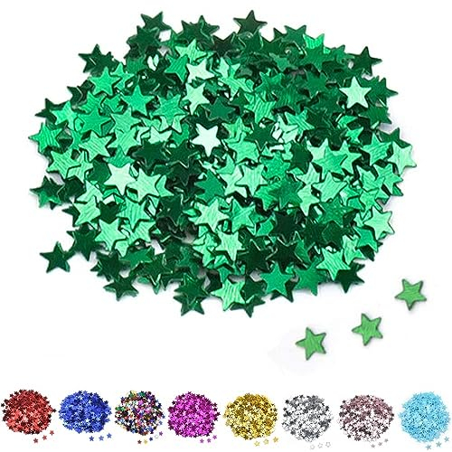 DIWULI Stern-Konfetti Grün, Edle Tisch-Deko Streudeko