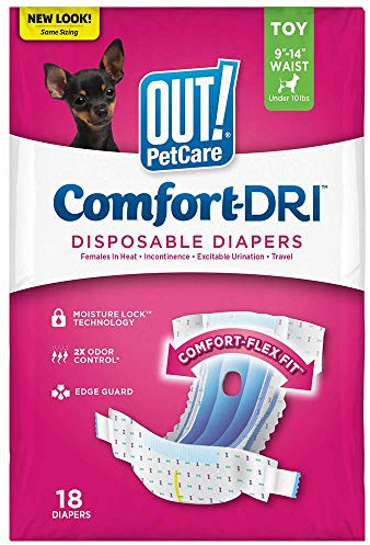 Out ! Couches jetables pour Chiens Femelles, absorbantes et Anti-fuites - XS 18 Paquets