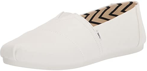 TOMS Damen Alpargata aus recycelter Baumwolle Flache Slipper, Weiß, 39 EU