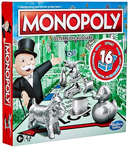 Monopoly, klassisches Brettspiel für die ganze Familie für 2 bis 6 Spieler, für Kinder ab 8 Jahren - österreichische Version