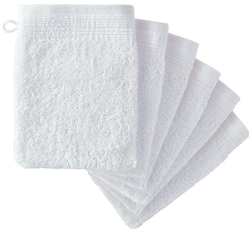 Adore Home 12 x Premium Quality Wash Mitts Absorbent Flannel Face Mitt Body Scrub, White