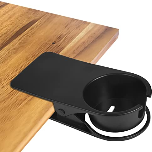 Soporte para Taza de Bebida Plástico de la Creativa Portavasos Mesa Botella Stand Bebidas,Soda,café,Taza Clip Portavasos Diseño de Clip Soporte de Taza Abrazadera para el Hogar y la Oficina (NEGRO)