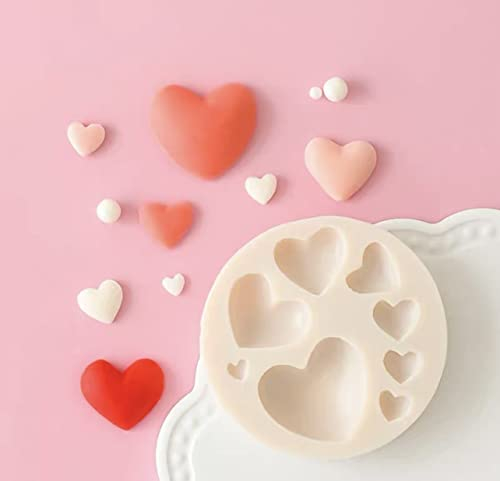 TTOA - Moule à fondant en silicone en forme de cœurs | Moule à sucre de Saint-Valentin | Moule à décoration de gâteau 3D | Multi Love moule à glaçage