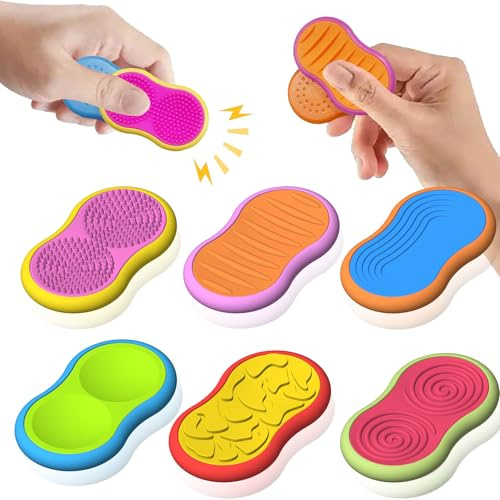 Magnetischer Fidget Slider Steine Set - 6 Stück Sensorisches Spielzeug gegen Stress für Kinder & Erwachsene - Autismus Angstlinderung Geschenk