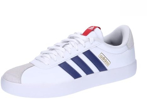 adidas Herren VL COURT SHOES, Cloud white/DARK BLUE/better scarlet, 44 2/3 EU