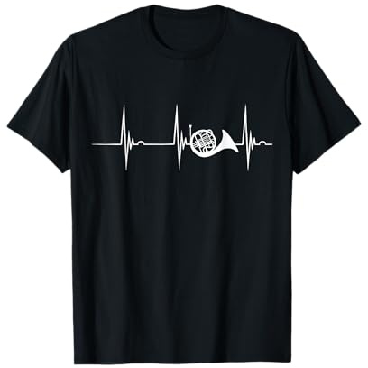 Waldhornspieler Herzschlag EKG Puls Waldhorn T-Shirt