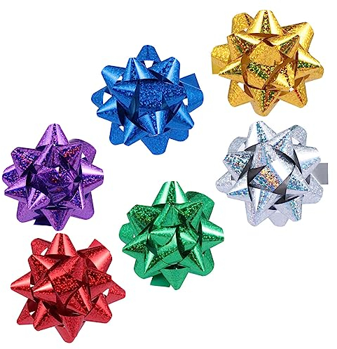 iplusmile 100stücke Selbstklebende Geschenkschleifen Mischfarben Reflektierende Pull-Blumen Für Kreative Verpackungen Für Feste Geburtstage Einweihungen Und Mehr