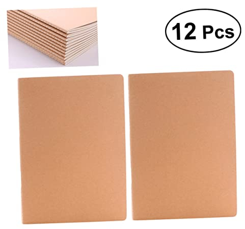 Operitacx 12pcs Kraft Paper Writing Notebooks Kraft Journals for University for Travel Office School