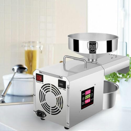 Edelstahl ÖLpresse Walnuss ÖLmüHle ErdnussöL Extraktion Maschine Automatische ÖL Nuts Seeds Automatisch Elektrische Temperaturkontroll HeißEr Kalter Extraktionsmaschine Extractor Kommerziell (600W)