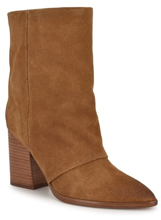 Nine West Botas Chaye de media pantorrilla para mujer, Cognac Suede 101, 9