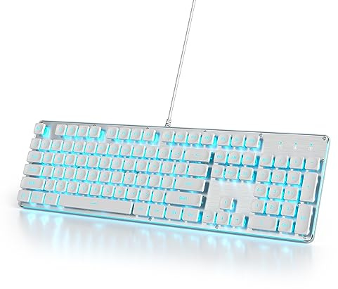 SbocKeeb Fullsize Retroilluminata Tastiera USB con Filo per Ufficio PC - Retro Macchina Da Scrivere Membrana Americana QWERTY