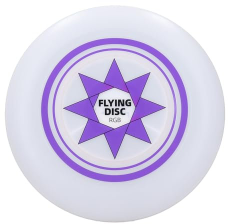 Goshyda RGB-LED-Flugscheibe, Stufenlos Dimmbares Timing, 8 Schillernde Farb-Einzelfarbmodi, Spielzeug Zum Spielen Im Freien, mit Hoher Helligkeit, Schnittstelle, Ergonomischem Griff,