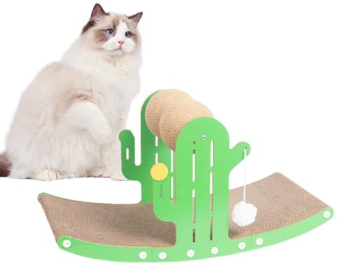 Hemousy Tiragraffi per cactus, cactus tiragraffi per gatti | Tiragraffi per gattini | Interessante giocattolo antigraffio per gatti, giocattoli rilassanti multifunzionali per animali domestici
