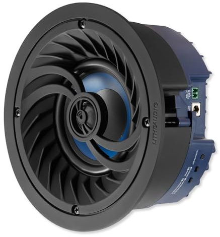 LITHEAUDIO All-In-One 4” Compact Bluetooth Speaker (03250), 25W RMS Class D Amplifier Built-In, IP44 Rated, Voice Control, Perfect for Small Bathrooms, Bedrooms, Hotel Rooms