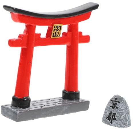 Supvox Torii Aquarien Zubehör Bonsai Figuren Kleinste Deko Elemente Fischglas Deko versiegelter Behälter Ornamentendekoration Japanisches Aquariumdekor Miniatur-Heiliges Tor Harz