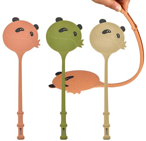 4 Stück Fliegenklatsche, Fliegenklatschen Fliegenabwehr, Gute Flexibilität, Hängb, Mückenklatsche Verlängerter Griff Design, Fliegenklatsche für Verwendet Fliegen, Wespen, Mücken, Insekten (a)