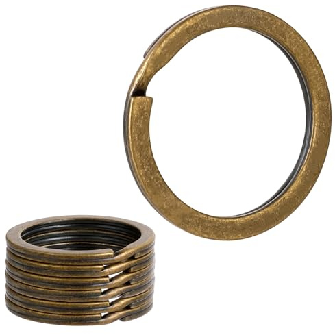 20 anneaux porte-clés en bronze, 20 mm, anneau porte-clés plat, en métal, accessoire pour clés de maison, de voiture, de bureau, clés, fixation, loisirs créatifs, accessoires de bricolage