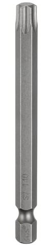 sourcing map Embout de tournevis à tête Torx T40 6,35 mm Tige hexagonale 80 mm de long Magnétique sans trou Inviolable 6 points Tournevis en acier S2 industriels