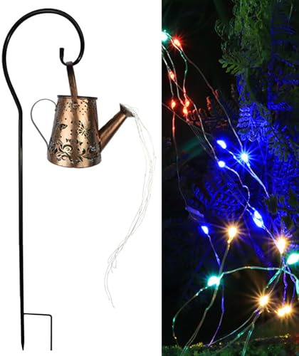 Luz solar de para regadera, luces solares con luces en cascada | para patio y