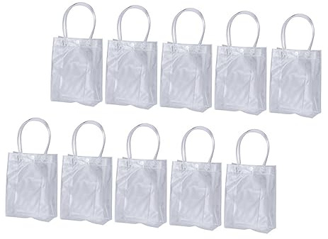 Uonlytech Praktische Pvc Weinflaschentaschen Handliche Weintaschen Transparent 10 Stück Stilvoll für Hochzeiten und Geschenkverpackungen