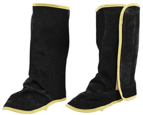Protezioni per piedi per saldatore - ghette da lavoro rinforzate, resistenti al calore | materiale in pelle antiscivolo di alta qualità, copertura integrale contro spruzzi scintille, ideale, Nero 33