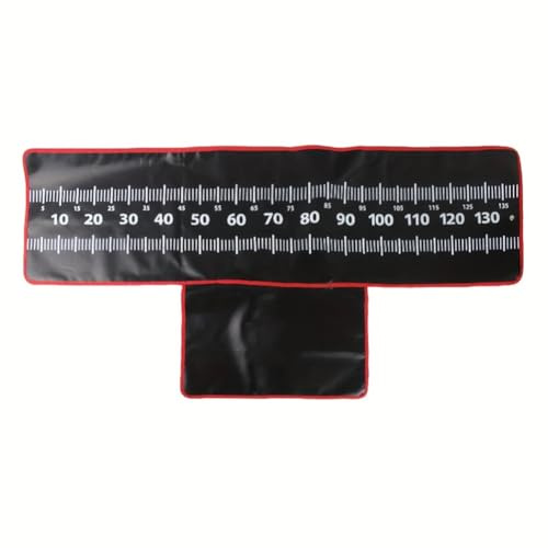 Opatiny Abhakmatte für Raubfische 140 x 35 cm Angeln Landematte mit integriertem Maßband, Polyester gepolsterte Fangmatte zum Angeln, Schwarz + Rot