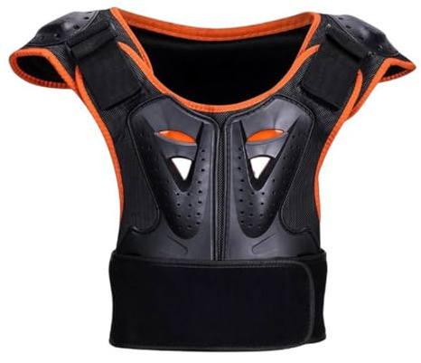 M&Catree Unisex Kids Cycling Protective Armor Jacket with Knee and Elbow Pads Breathable Shockproof Gear - Orange Black, S