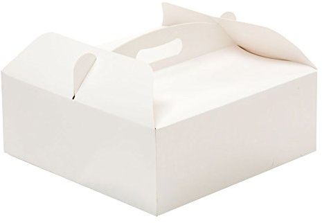 Decora, 0340203 Boîte à gâteau avec poignée, Idéale pour Conserver et Transporter des gâteaux, Fabriquée en Carton, Conditionnée Individuellement, 31 x 31 x 12 cm, Bianco