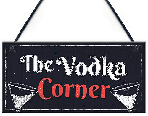 Red Ocean Vodka Corner Garden Shed Sign Kitchen Plaque Funny Alcohol Home Bar Pub Sign Friend Gifts