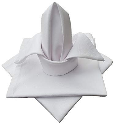 Lemos Home Stoffserviette aus Baumwolle 45x45 cm Serviette 4 Stück (Weiß)