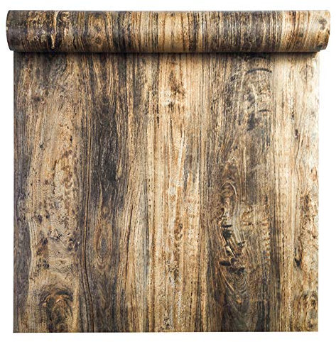 Papier peint mural en grain de bois vieilli pour armoires comptoirs meubles de bureau étagère amovible 40 cm x 2 m