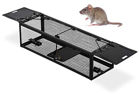 Relaxdays Trappola per Topi Vivi, per Roditori, con Esca, Resistente e Innocua per l’Animale, HLP 11x39x12,5 cm, Nero