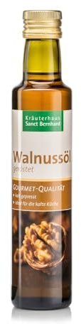 Sanct Bernhard Walnussöl geröstet, kalt gepresst, Gourmet-Qualität, reiche Quelle für Alpha-Linolensäure, 250ml