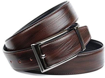 Anthoni Crown Herren Ledergürtel Gürtel, Dunkelbraun-Schwarz, 105