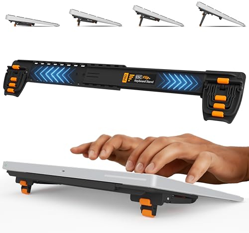 GPG2 ESC Flip Pro Support de clavier d'ordinateur pour bureau, élévateur de clavier inclinable réglable pour une saisie ergonomique, rehausseur de clavier minimaliste avec pieds antidérapants, support